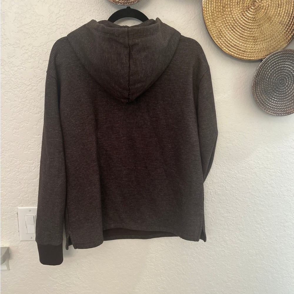 Express men's brown waffle-knit pullover hoodie size Small - Picture 3 of 3